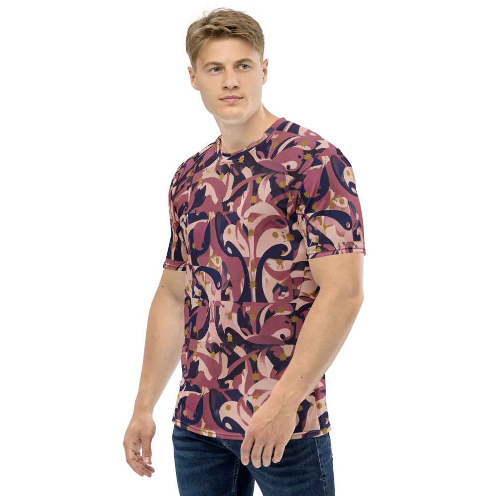 Plum Petal on Men's Crew Neck T-Shirt — Left