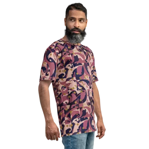 Plum Petal on a Men's Crew Neck T-Shirt