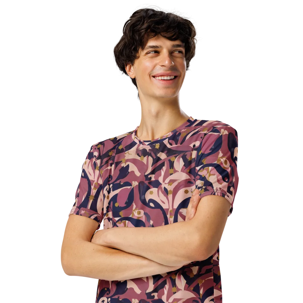 Plum Petal on Men's Crew Neck T-Shirt — Left Front