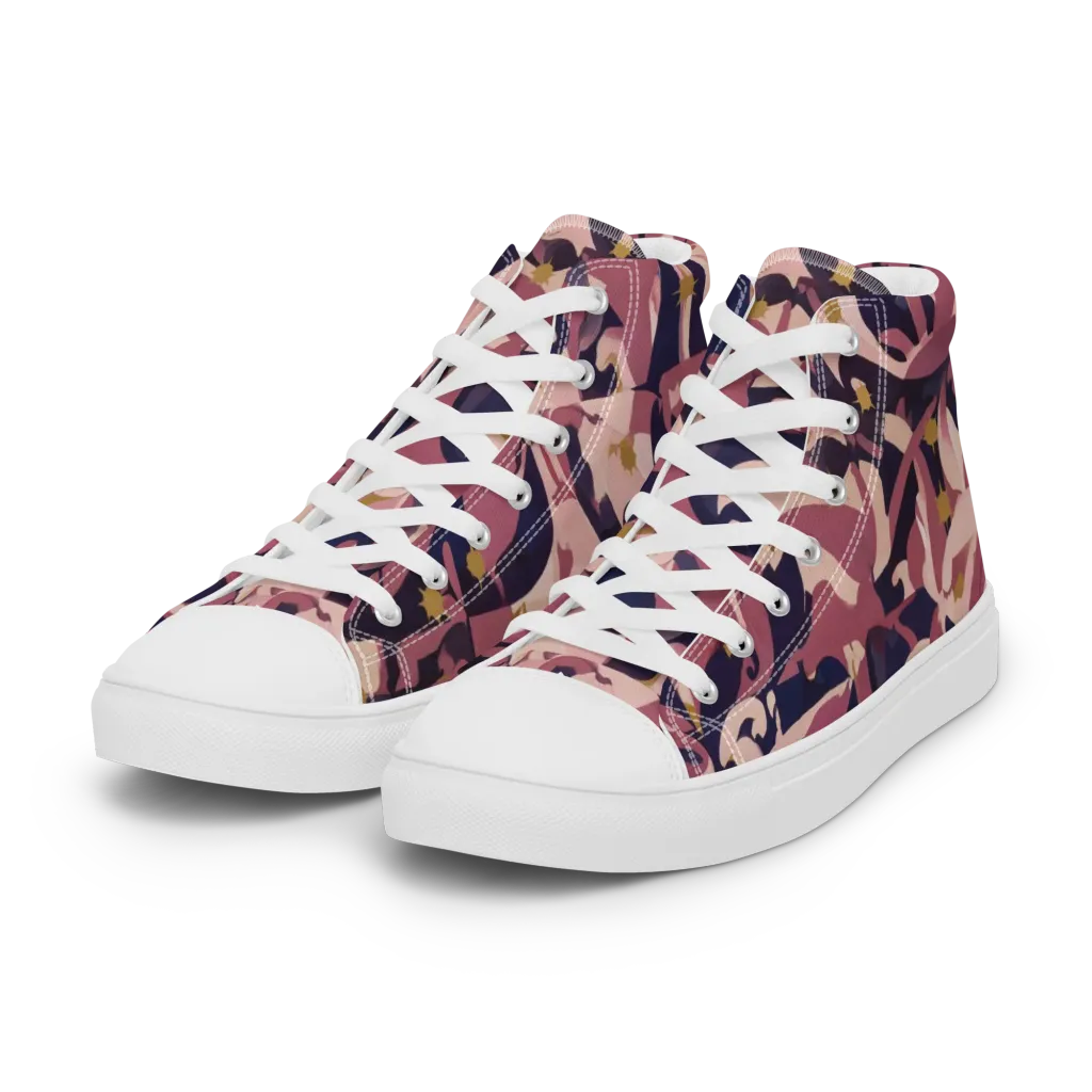 Plum Petal on Women's High Top Canvas Shoes — Left Front