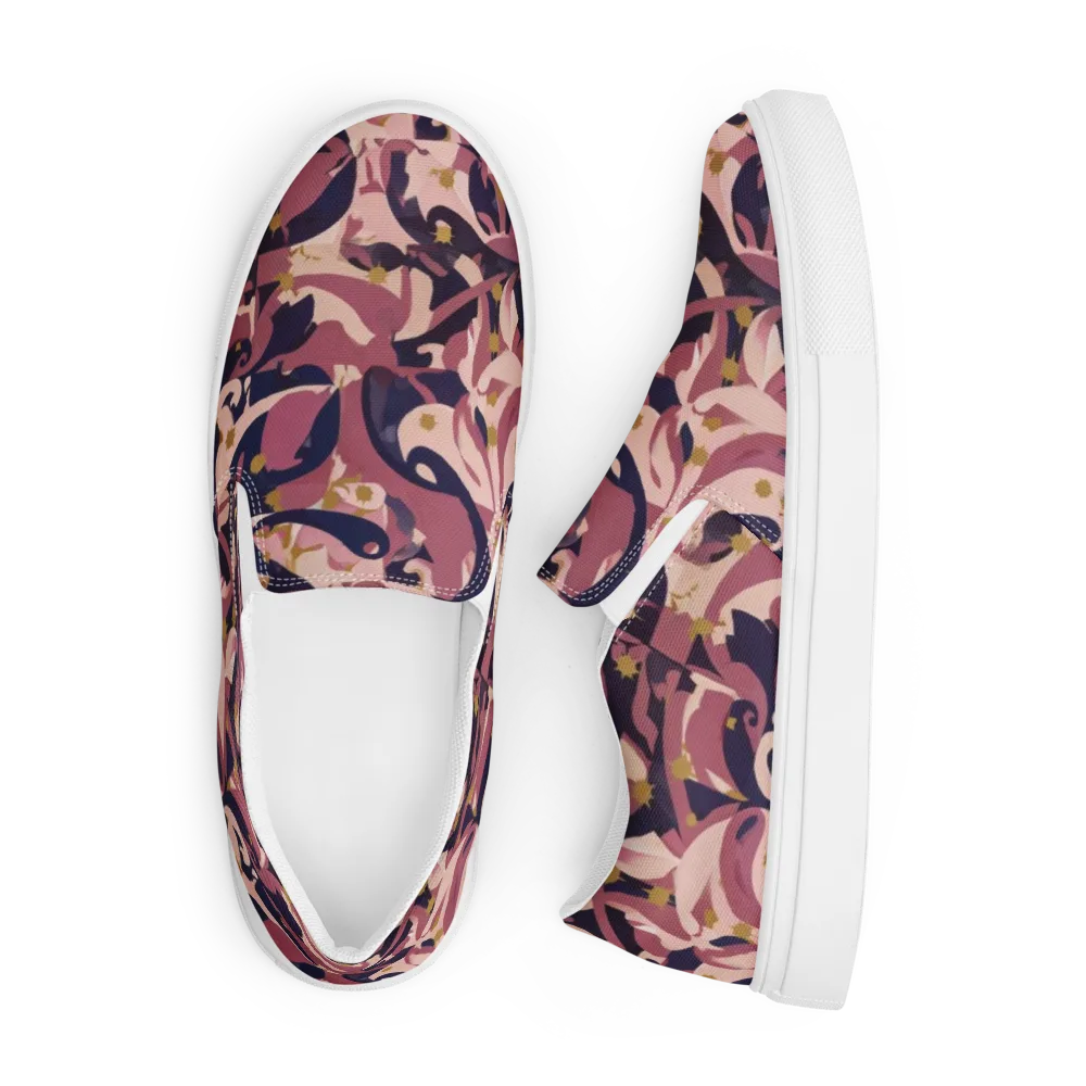 Plum Petal on Men's Slip-On Canvas Shoes — Front