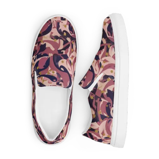 Plum Petal on a Men's Slip-On Canvas Shoes