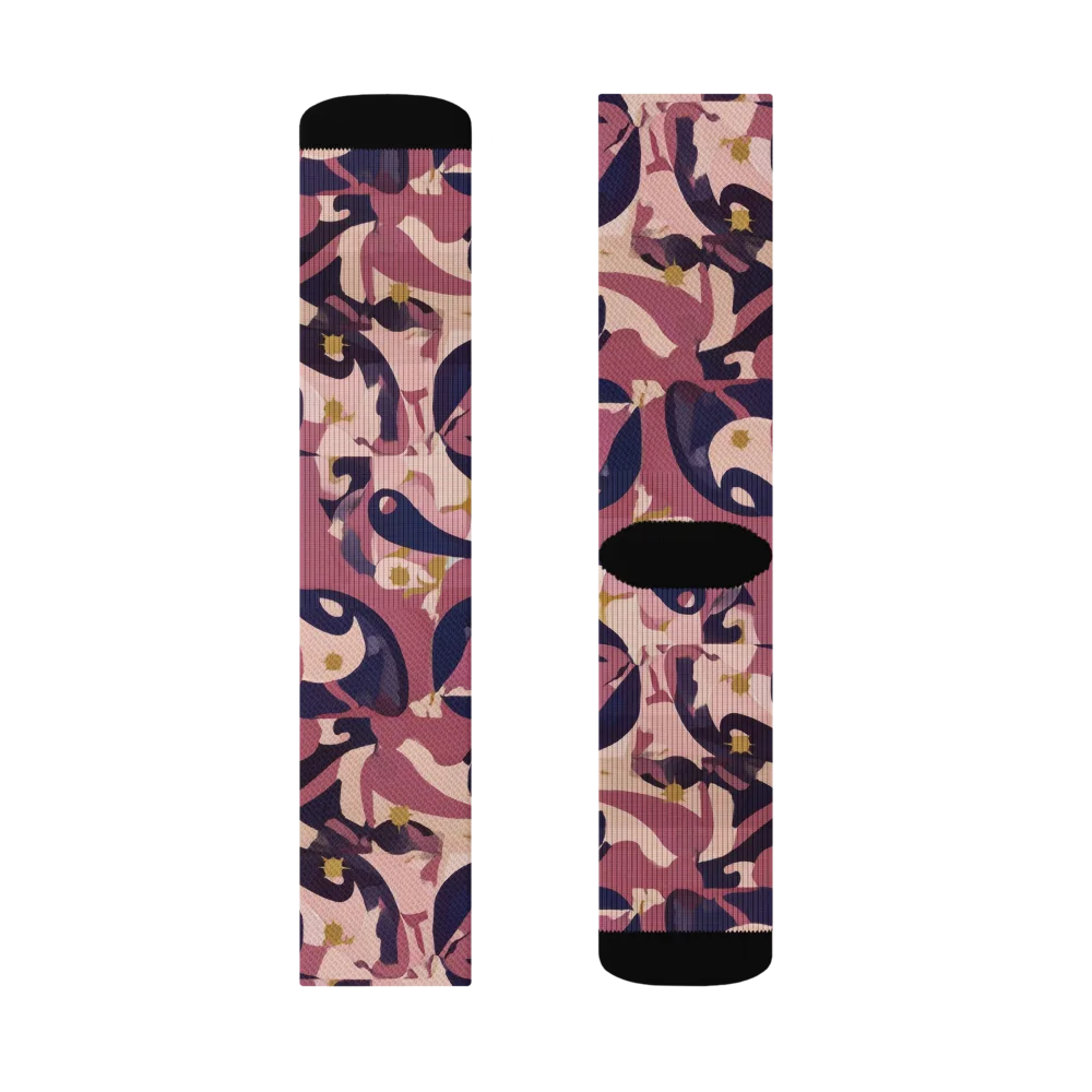 Plum Petal on Socks — Right Sock
