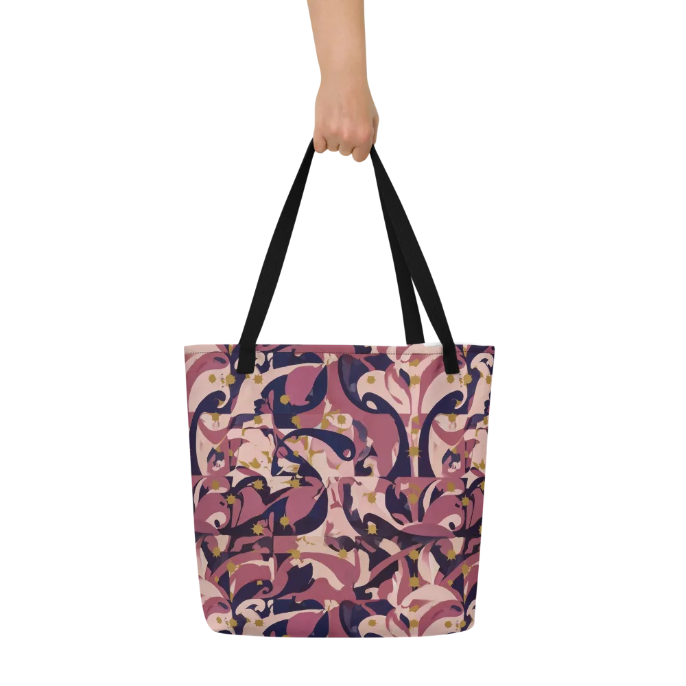 Plum Petal on Large Tote Bag W/ Pocket — Front