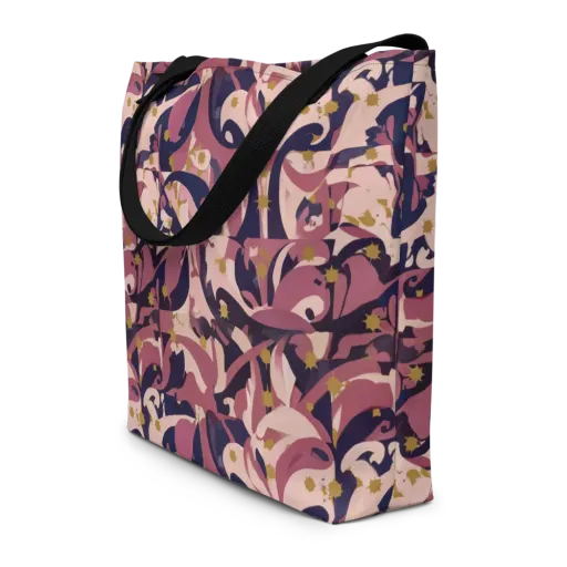 Plum Petal on a Large Tote Bag W/ Pocket