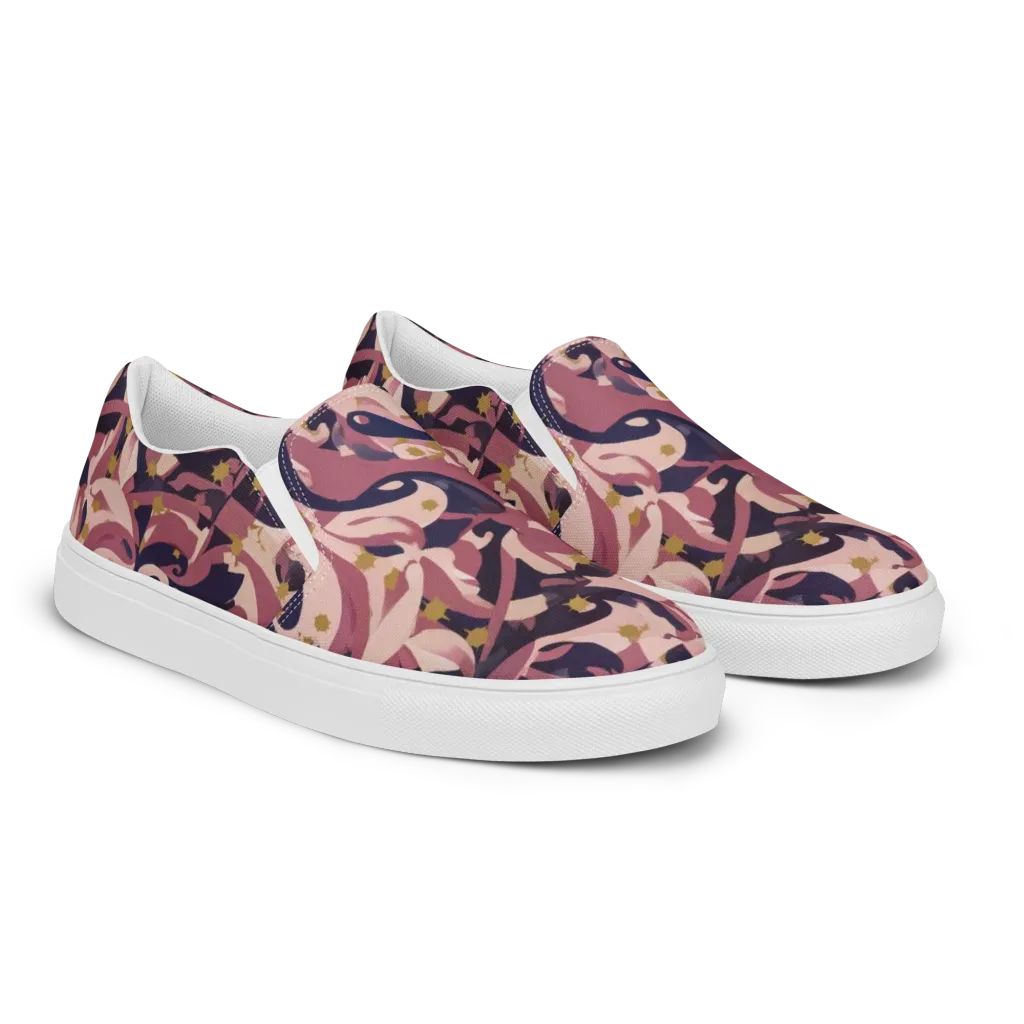 Plum Petal on Women's Slip-On Canvas Shoes — Right Front