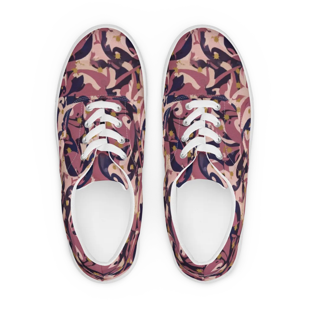 Plum Petal on Men's Lace-Up Canvas Shoes — Front
