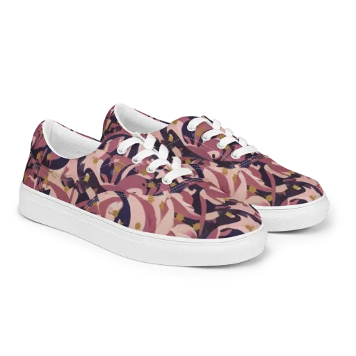 Plum Petal on a Men's Lace-Up Canvas Shoes