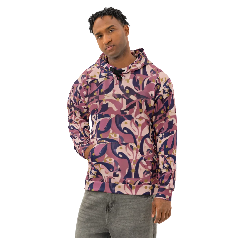 Plum Petal on Cotton Hoodie — Left Front