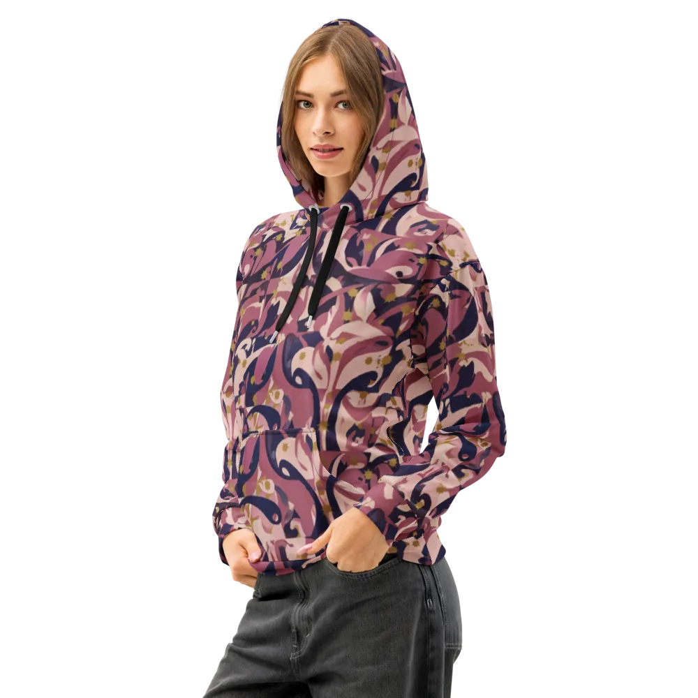 Plum Petal on Cotton Hoodie — Left Front