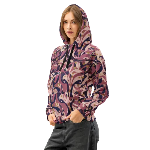Plum Petal on a Cotton Hoodie
