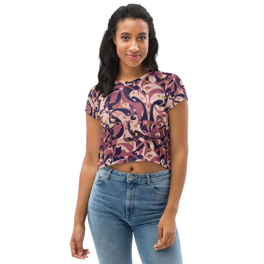 Plum Petal on Crop Tee — Front