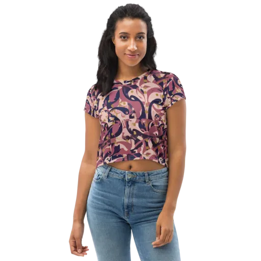 Plum Petal on a Crop Tee