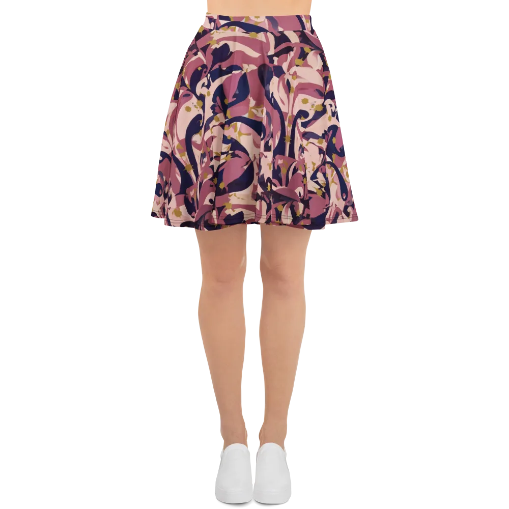 Plum Petal on Skater Skirt — Front