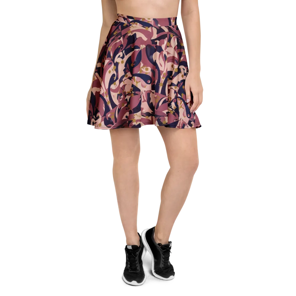 Plum Petal on Skater Skirt — Front