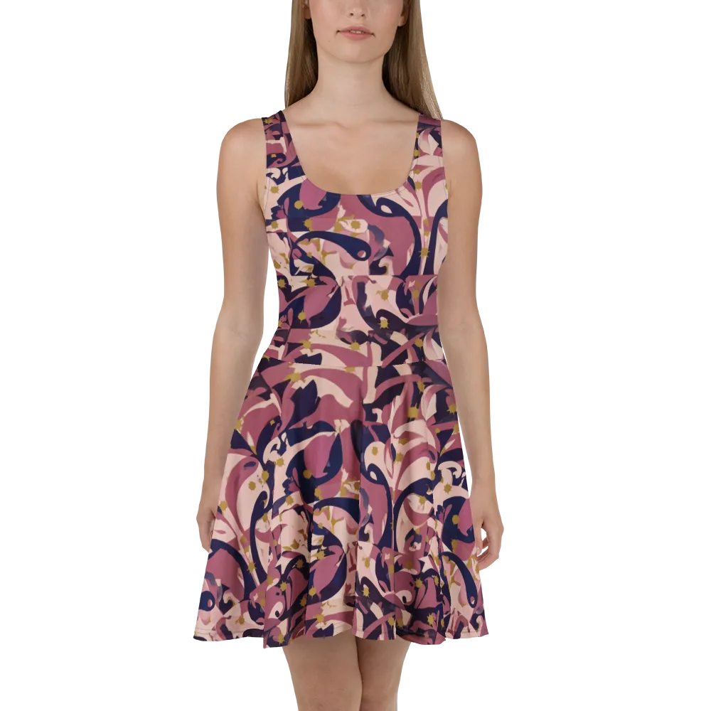 Plum Petal on Skater Dress — Front