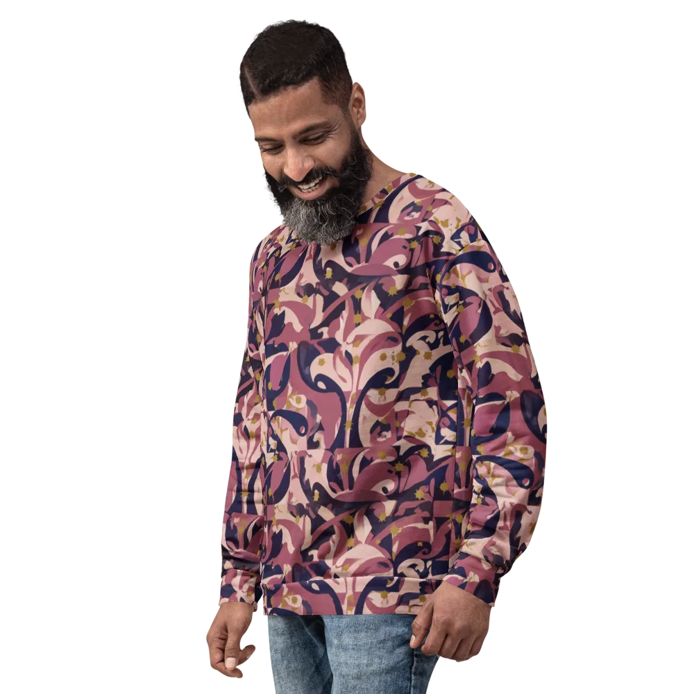 Plum Petal on Sweatshirt — Left Front