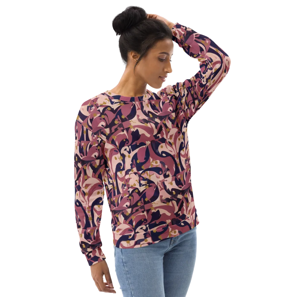 Plum Petal on Sweatshirt — Right Front
