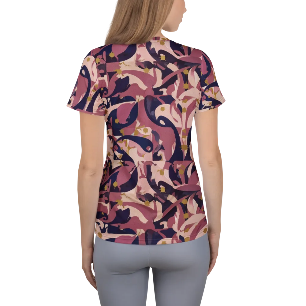 Plum Petal on Women's Athletic T-Shirt — Back