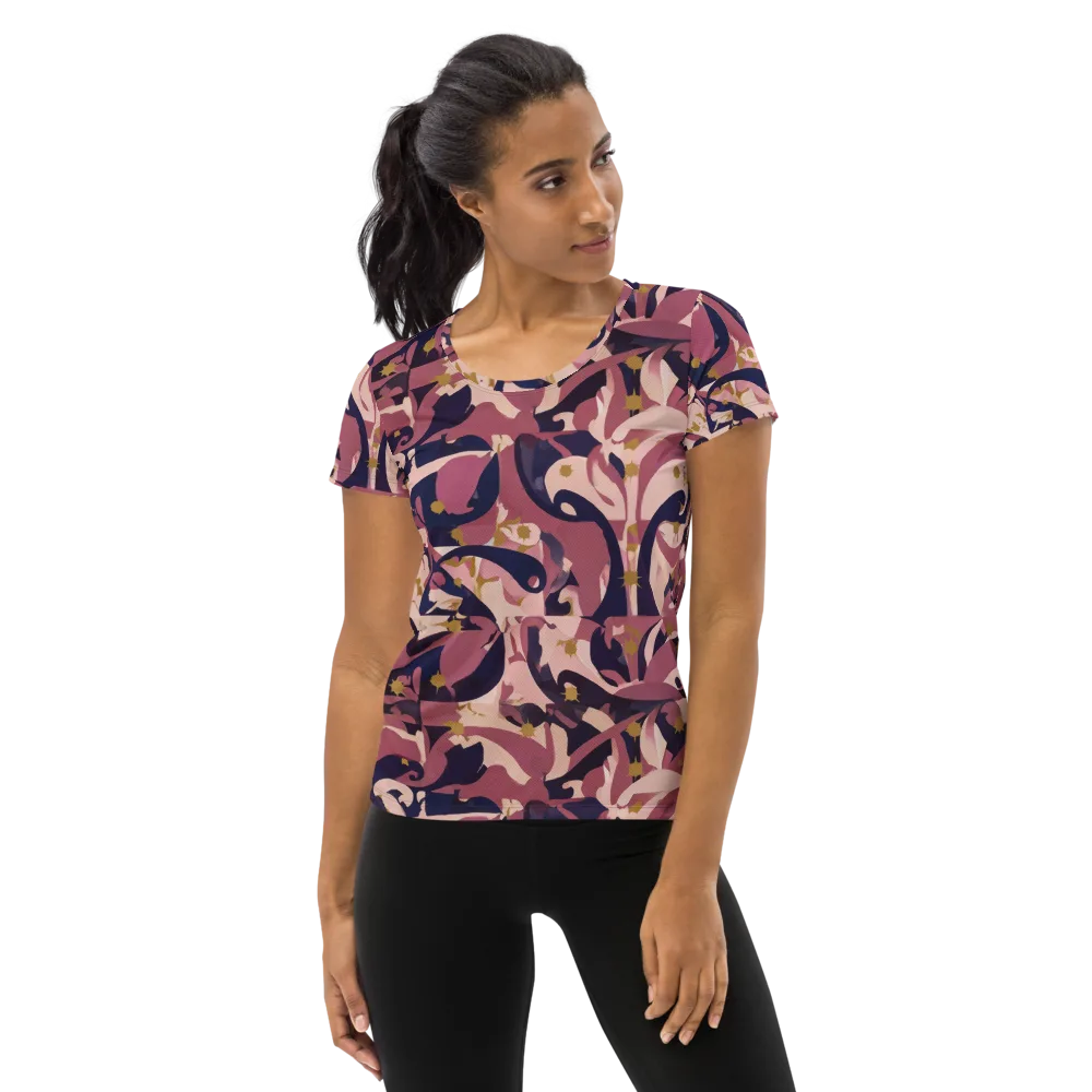 Plum Petal on Women's Athletic T-Shirt — Front