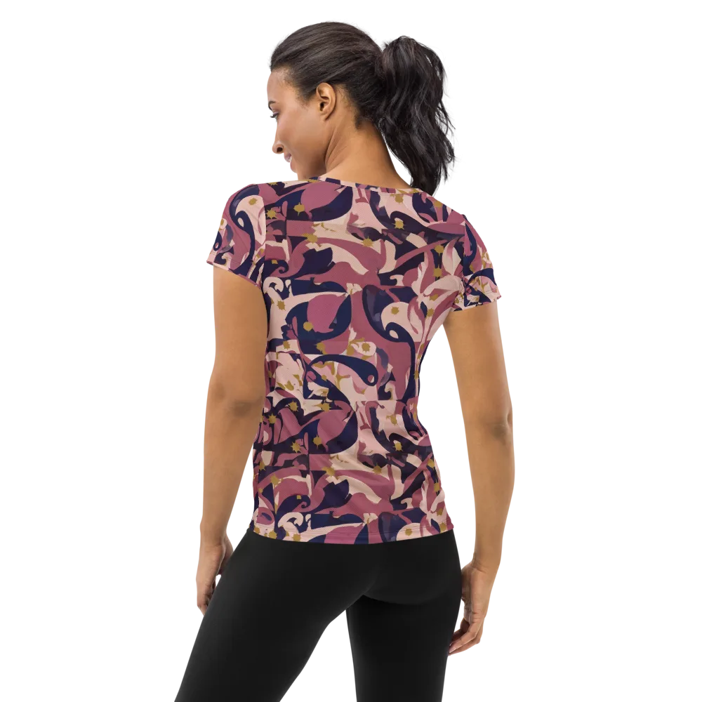 Plum Petal on Women's Athletic T-Shirt — Back