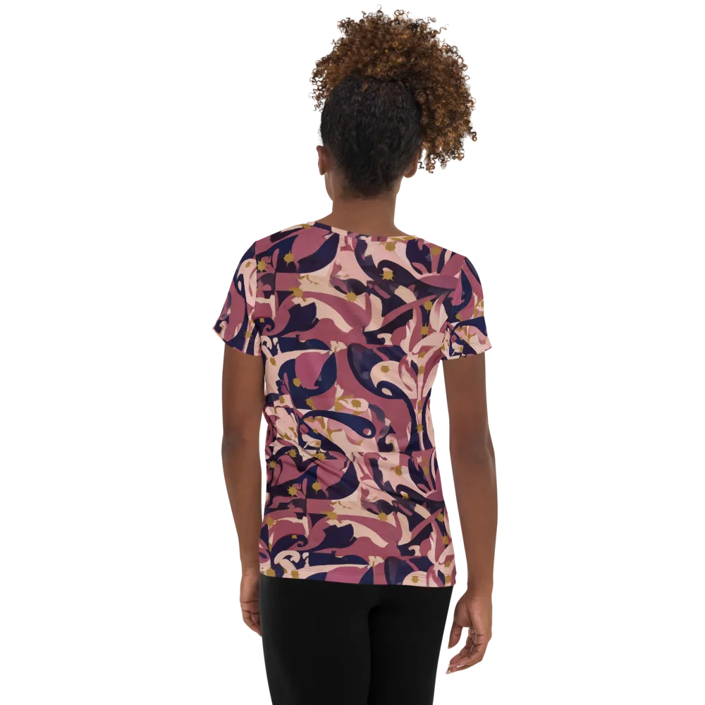 Plum Petal on Women's Athletic T-Shirt — Back