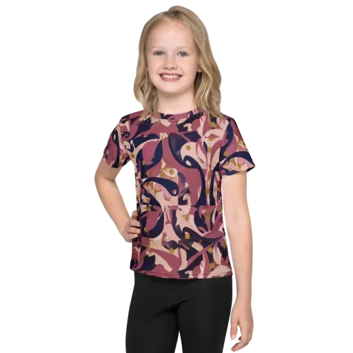 Plum Petal on a Kids Crew Neck T-Shirt