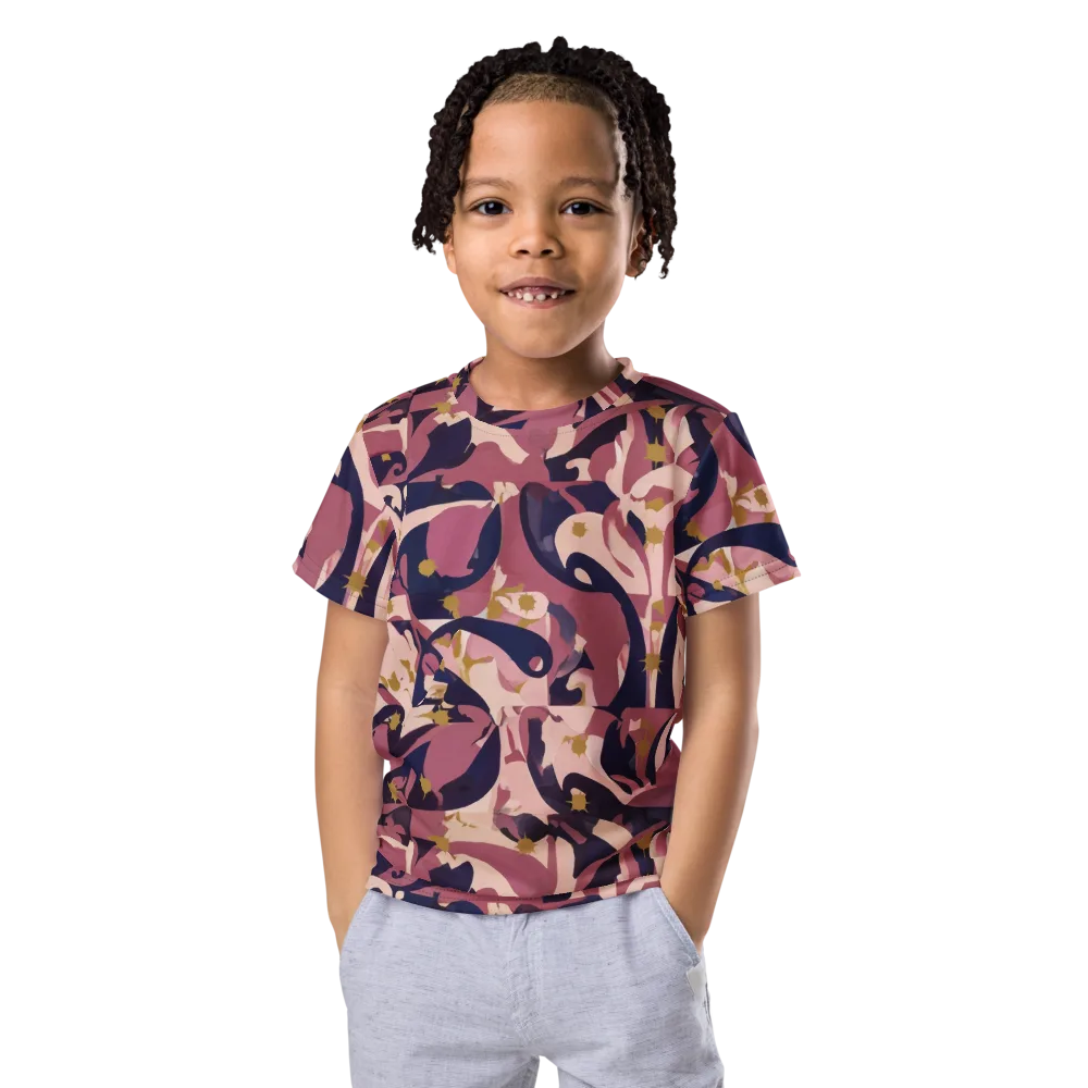 Plum Petal on Kids Crew Neck T-Shirt — Front
