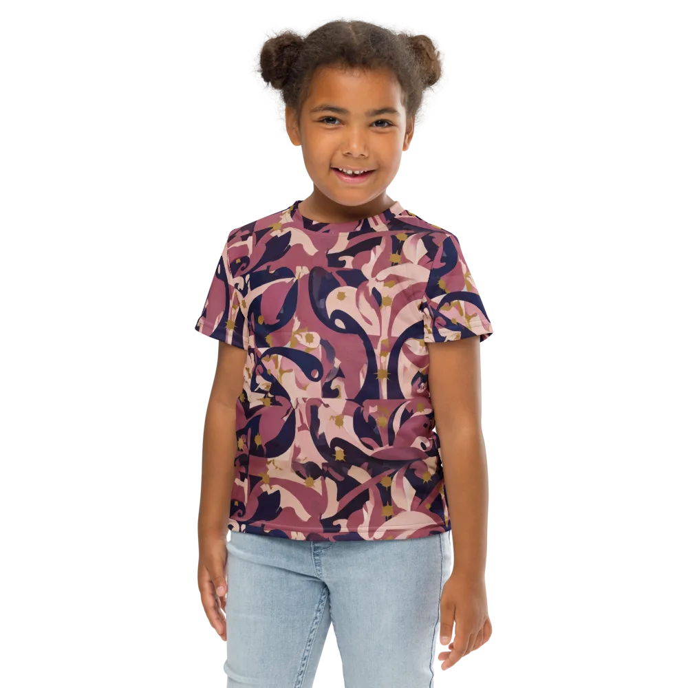 Plum Petal on Kids Crew Neck T-Shirt — Front