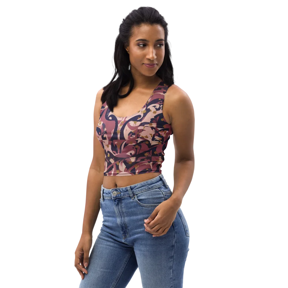Plum Petal on Crop Top — Left Front