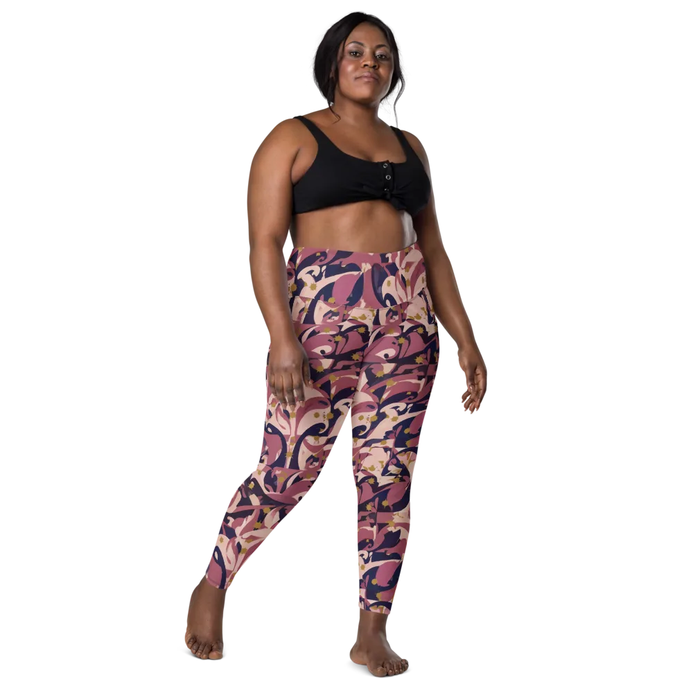 Plum Petal on Leggings with Pockets — Front