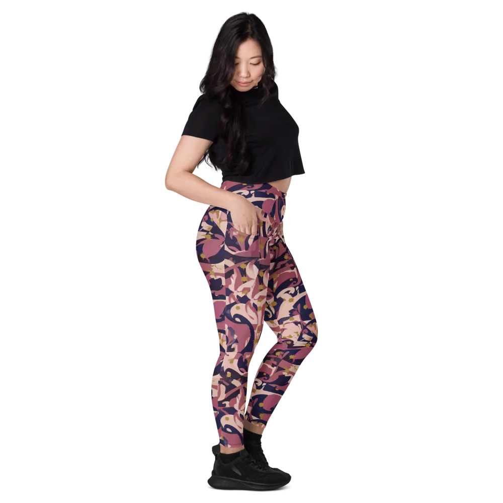Plum Petal on Leggings with Pockets — Right