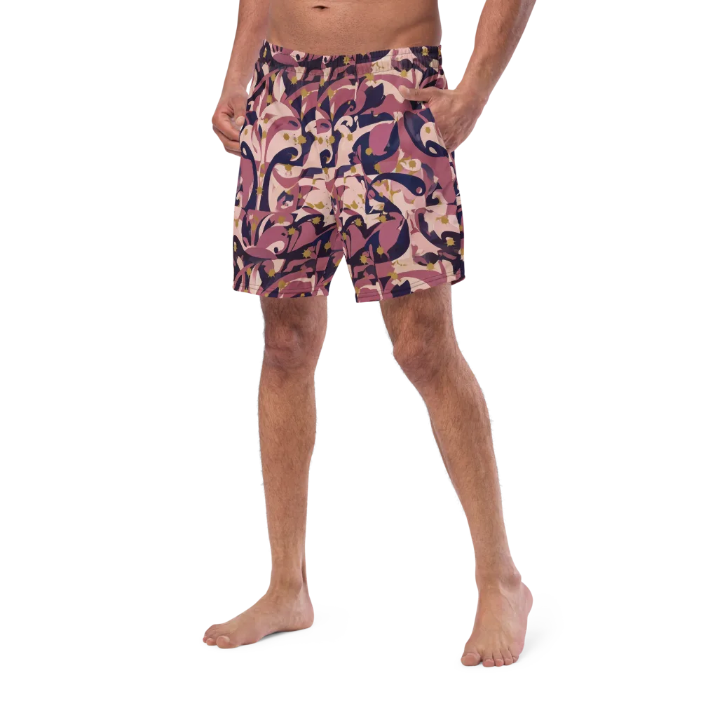 Plum Petal on Swim Trunks — Left Front