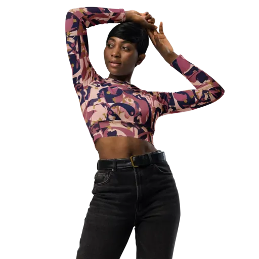Plum Petal on a Long Sleeve Crop Top