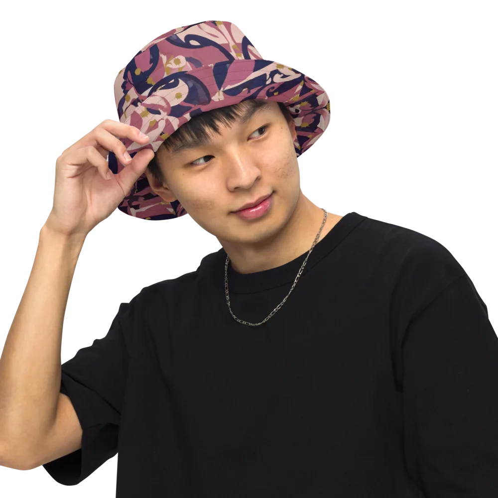Plum Petal on Reversible Bucket Hat — Front Inside