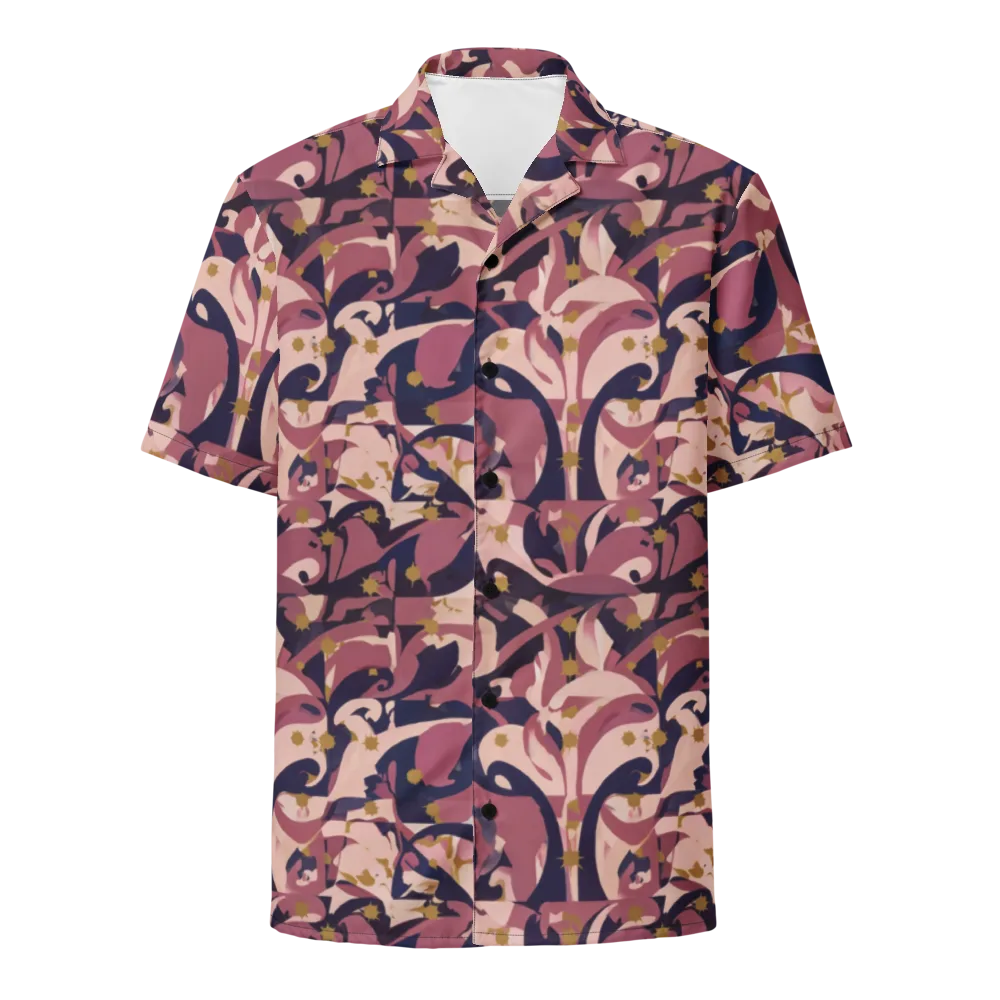 Plum Petal on Button Shirt — Front