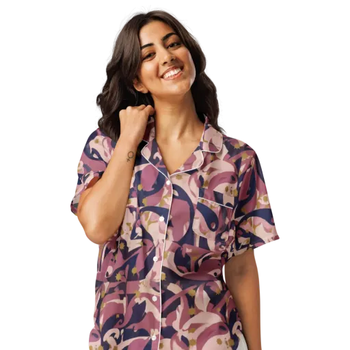 Plum Petal on a Women's Short Sleeve Pajama Top