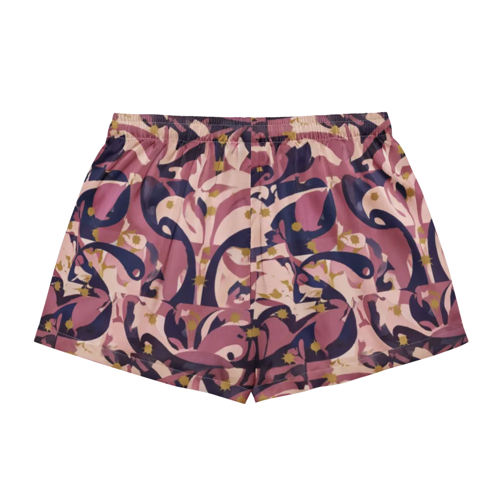Plum Petal on Women's Pajama Shorts — Back