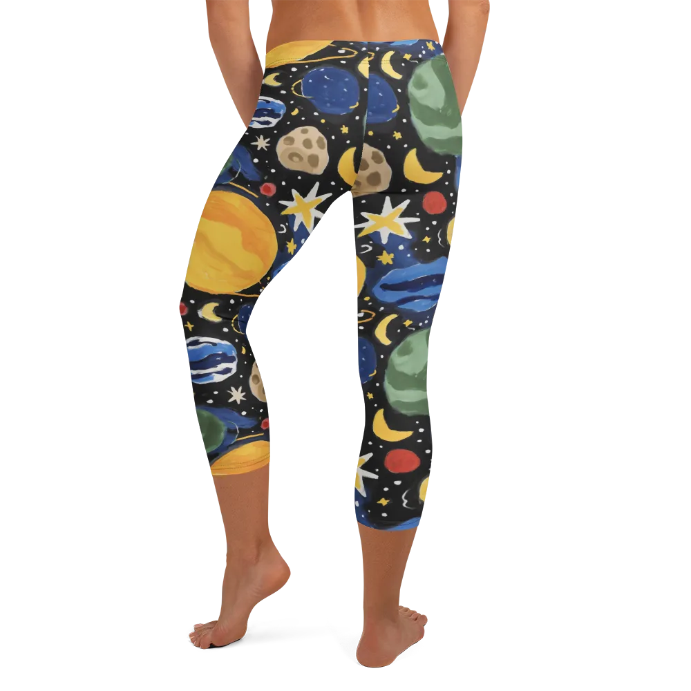 Starfield Picnic on Capri Leggings — Back