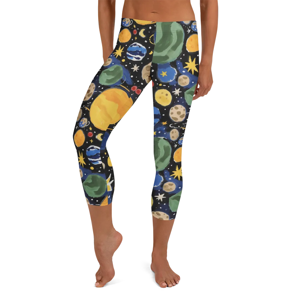 Starfield Picnic on Capri Leggings — Front