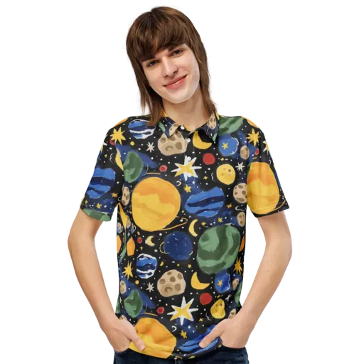 Starfield Picnic on a Men's Slim Fit Polo Shirt