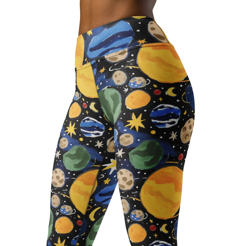 Starfield Picnic on Yoga Leggings — Left Front