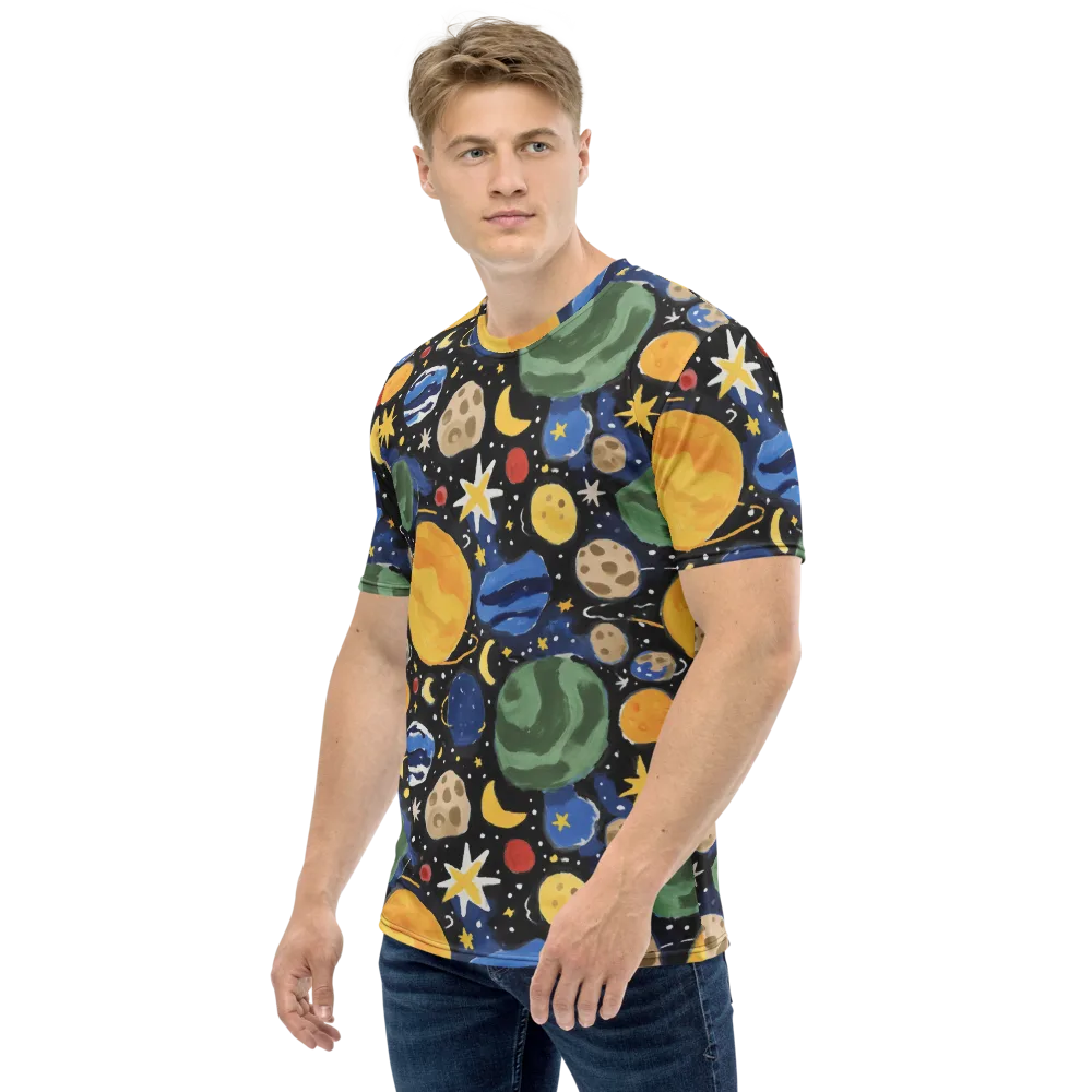 Starfield Picnic on Men's Crew Neck T-Shirt — Left