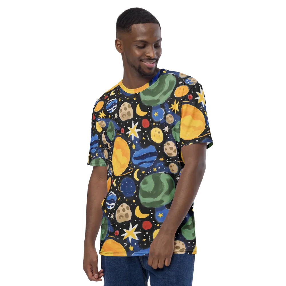 Starfield Picnic on Men's Crew Neck T-Shirt — Left