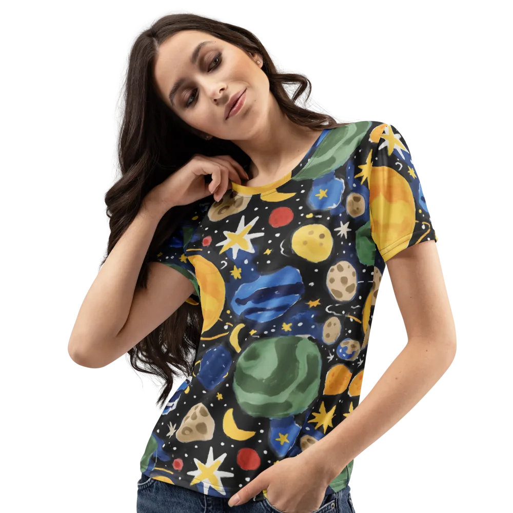 Starfield Picnic on Women's Crew Neck T-Shirt — Left Front