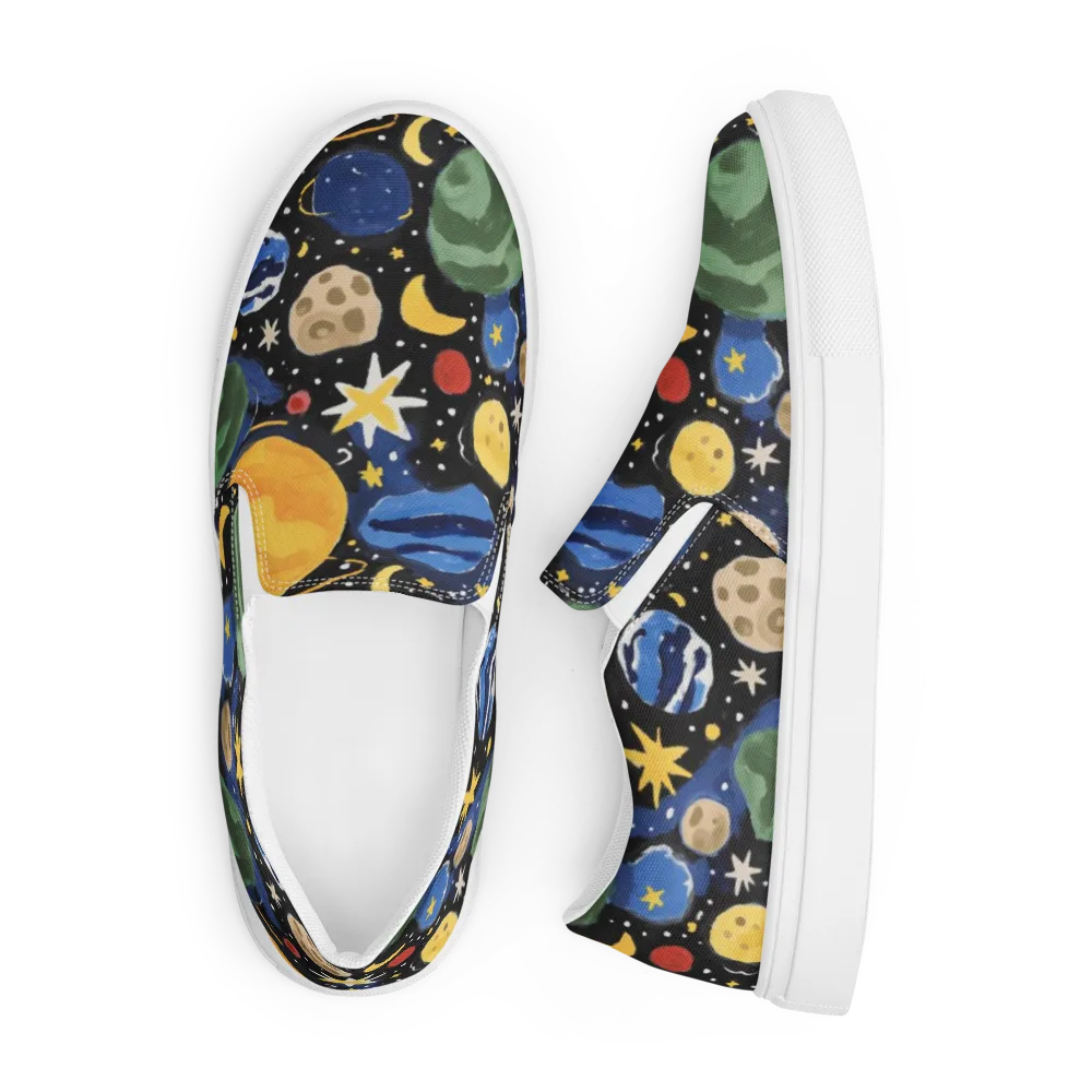 Starfield Picnic on Men's Slip-On Canvas Shoes — Front