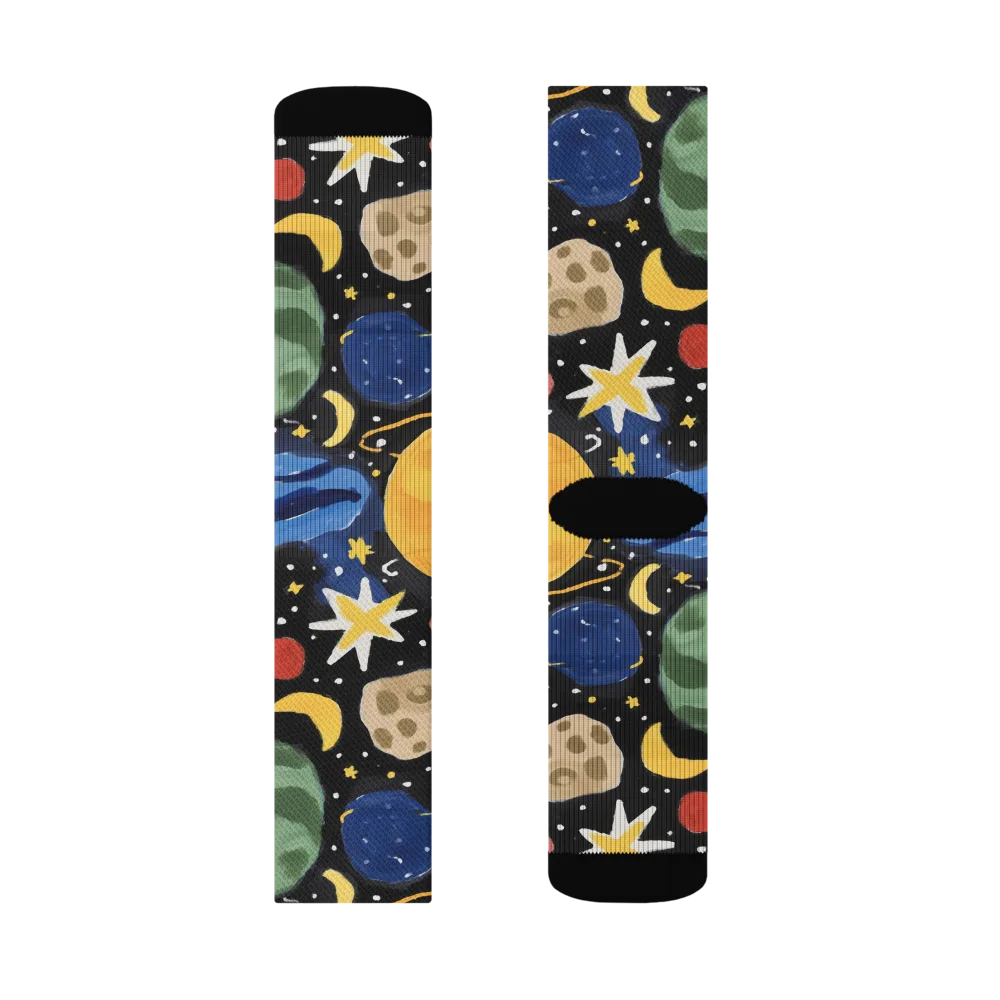 Starfield Picnic on Socks — Left Sock