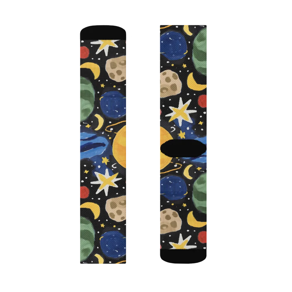 Starfield Picnic on Socks — Right Sock