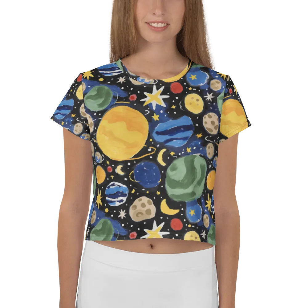 Starfield Picnic on Crop Tee — Front