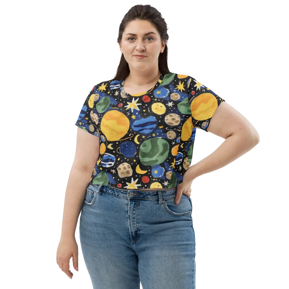 Starfield Picnic on Crop Tee — Front